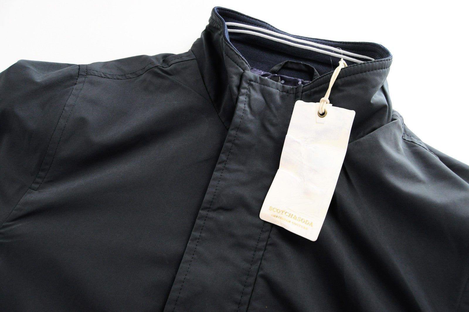 SCOTCH & SODA Ams Couture Men's Jacket S Navy Lined Zip-Up Long Sleeve Casual