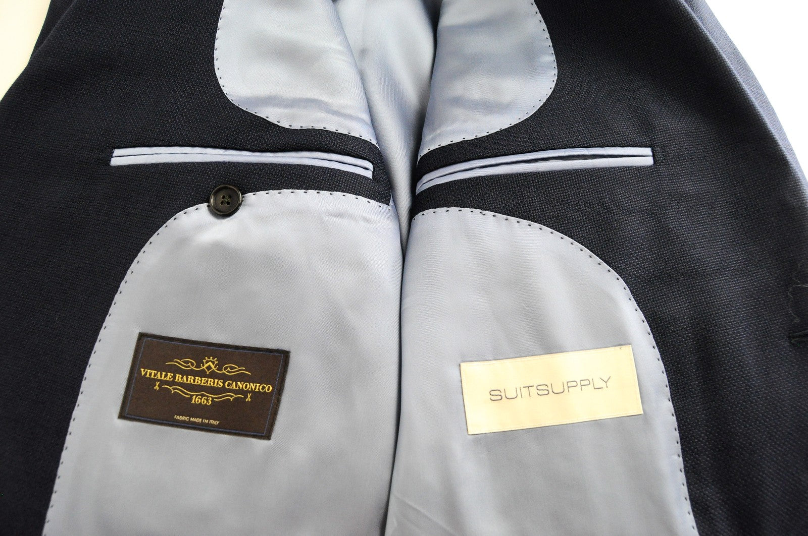 SUITSUPPLY La Spalla Blazer UK44S Blue Wool Men's Single Breasted Formal