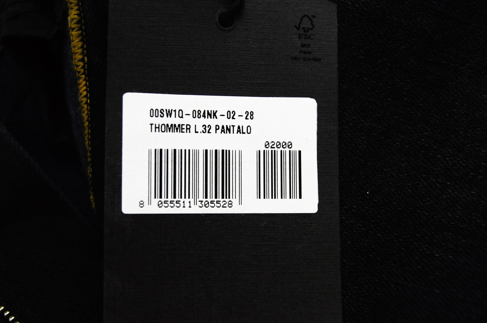 DIESEL Thommer 084NK vyriški ploni džinsai W28 L32 tamsiai mėlyni tamprūs medvilniniai džinsai su 5 kišenėmis 