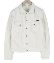 NUDIE JEANS Terry vyriška striukė L Extreme Bleach Light sagomis išskleistos logotipo kišenės 