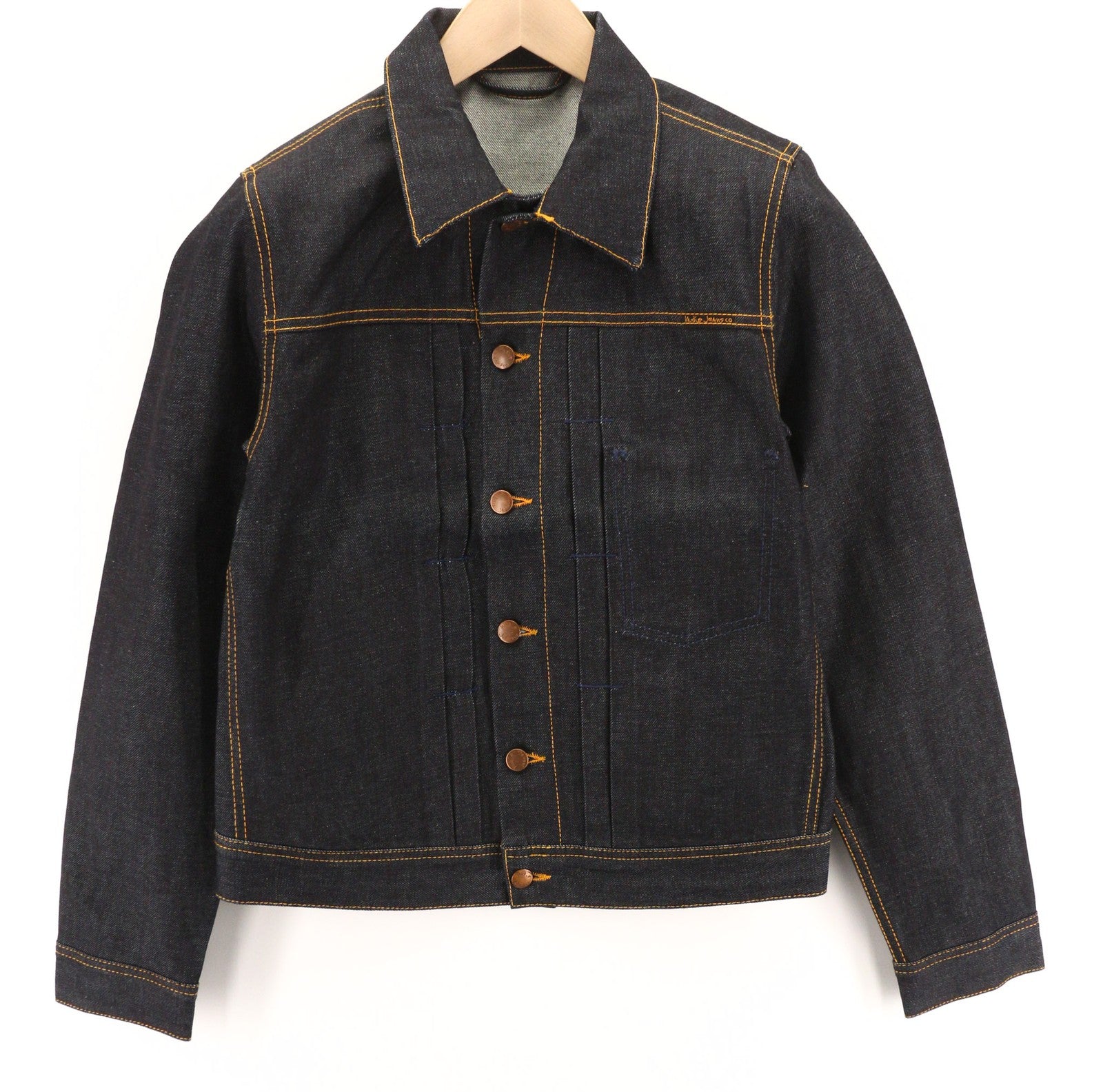 NUDIE JEANS Sonny Dry Dirt Organic vyriška striukė S grynos medvilnės džinsinio audinio klasikinė mėlyna 