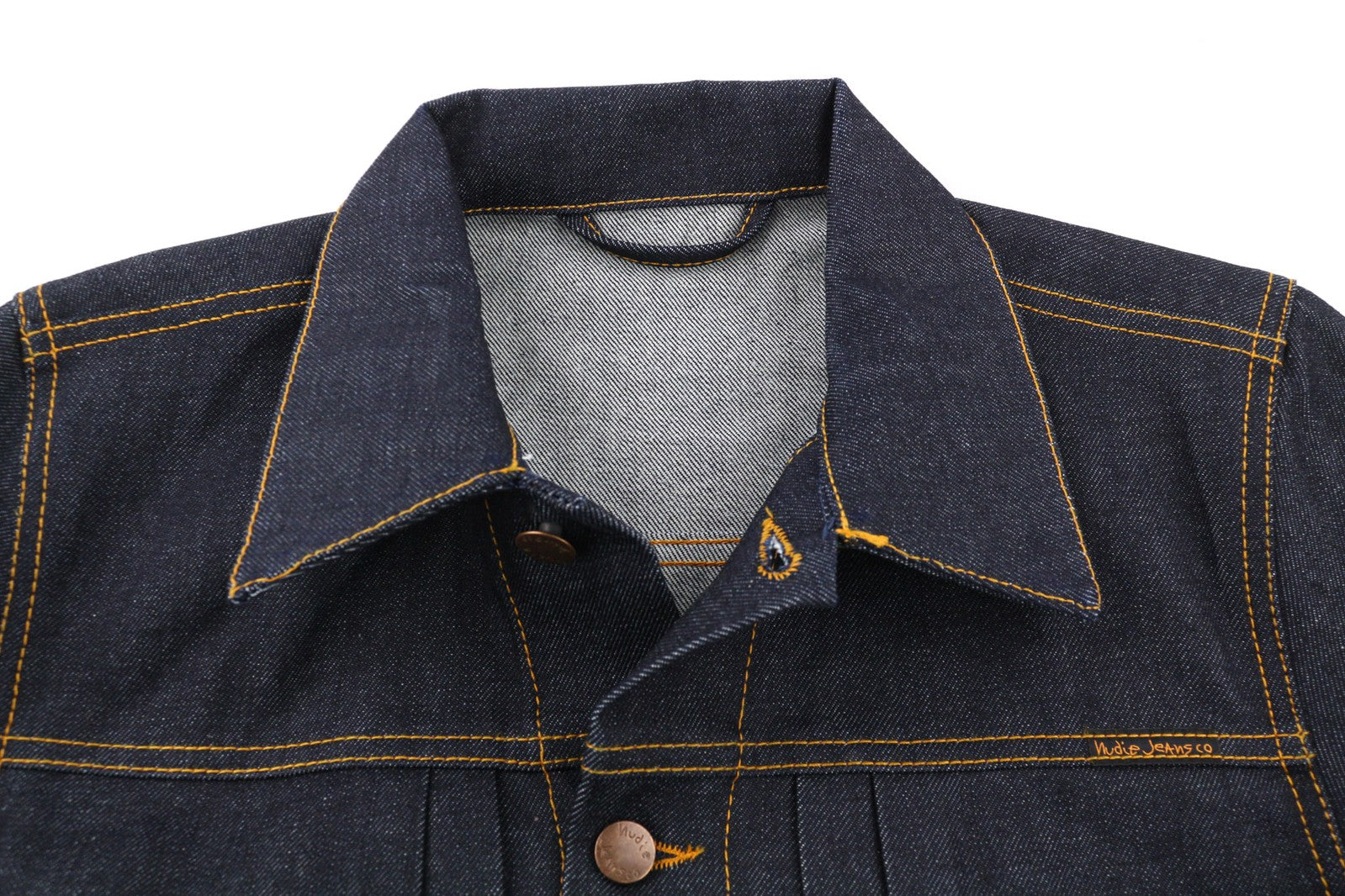 NUDIE JEANS Sonny Dry Dirt Organic vyriška striukė S grynos medvilnės džinsinio audinio klasikinė mėlyna 