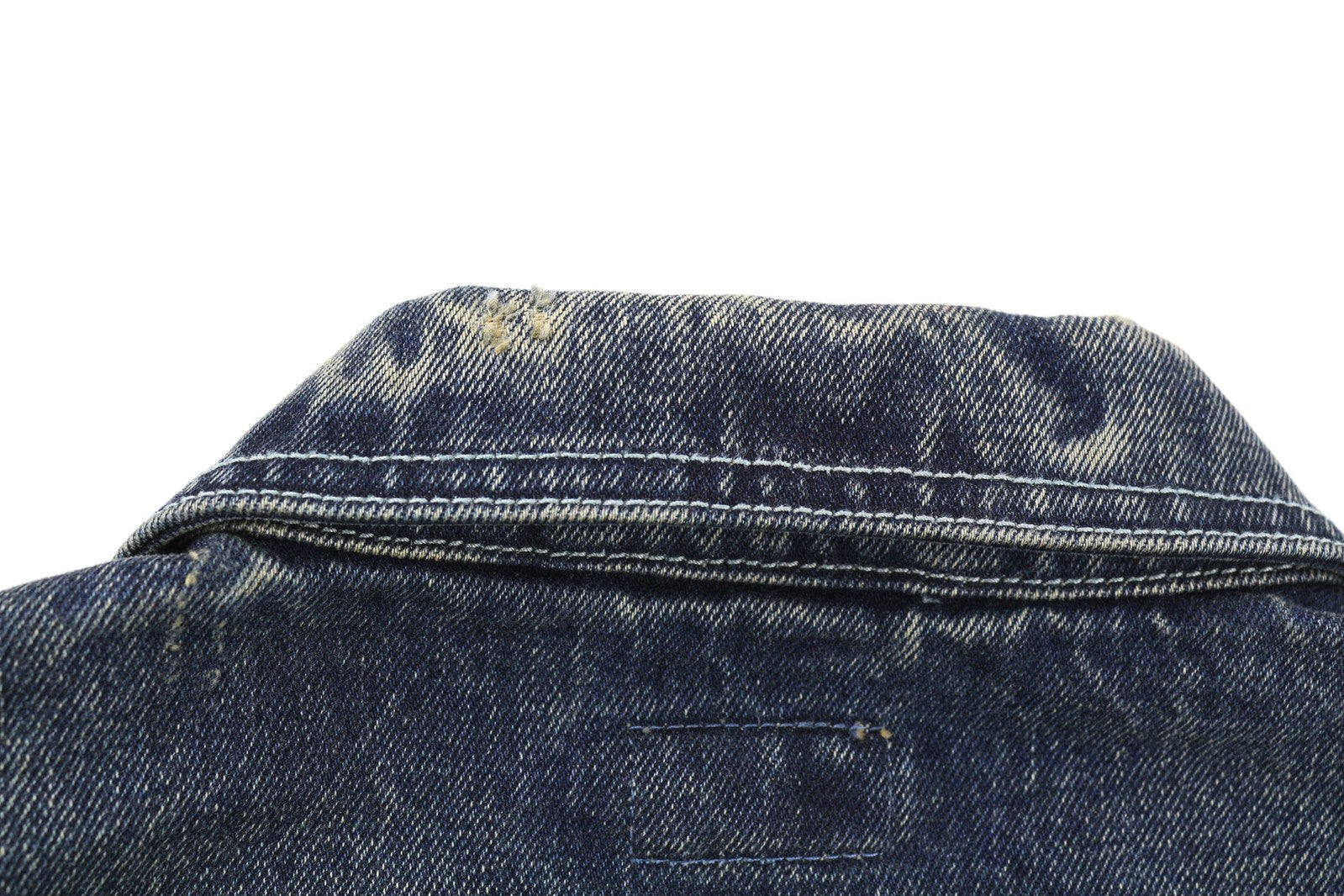 NUDIE JEANS vyriška striukė M Selvedge vienaeilė skalbta gryna medvilnė džinso mėlyna 