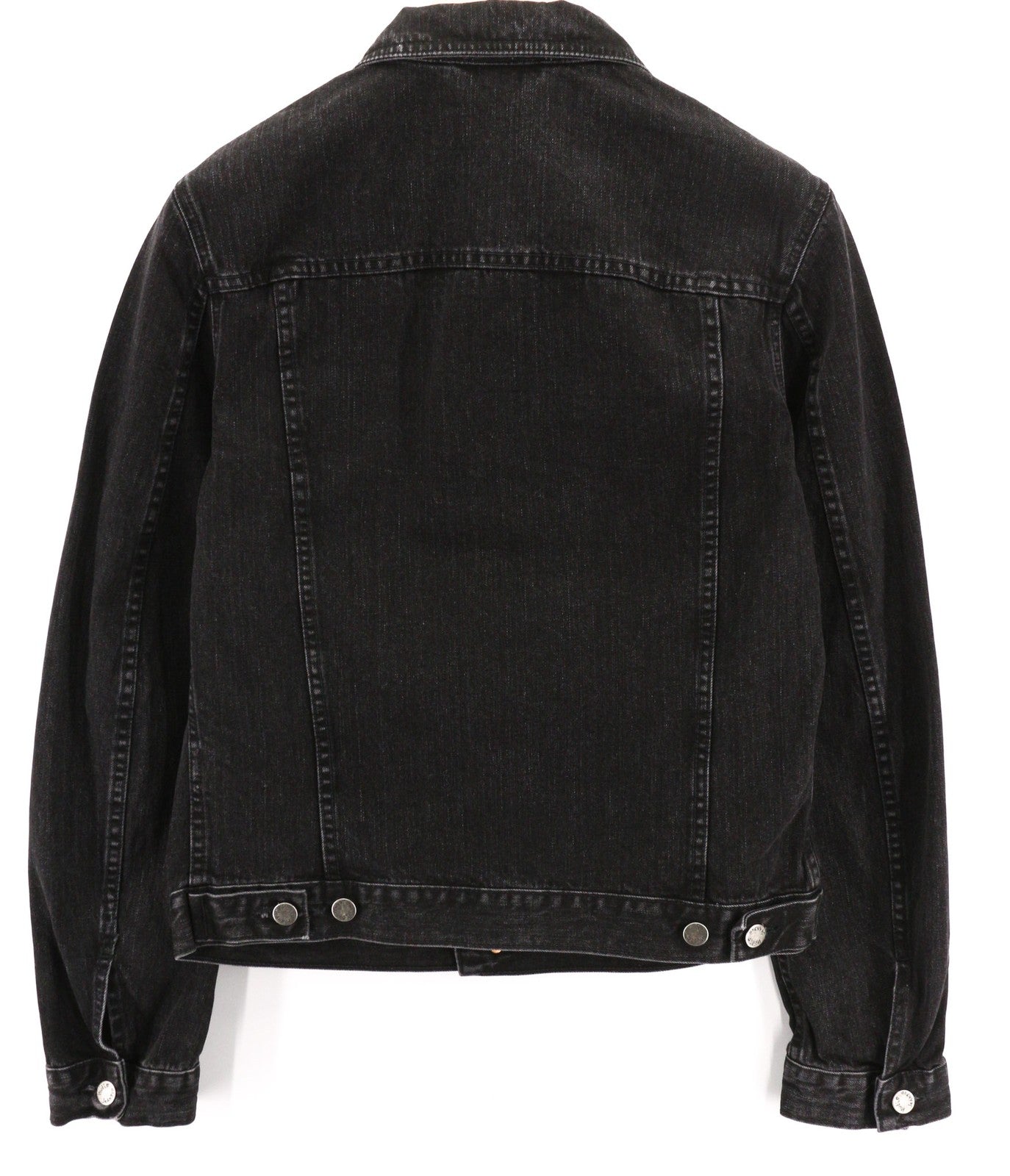 NUDIE JEANS Perry Organic Black Stone vyriška striukė M, džinsinė, juoda, išblukusi medvilnė 