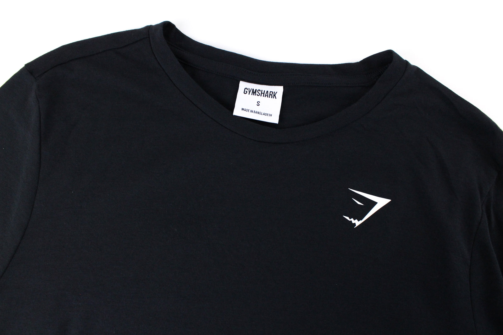 GYMSHARK Women Sport Top S Black Long Sleeve Crew Neck Cotton Blend Stretch