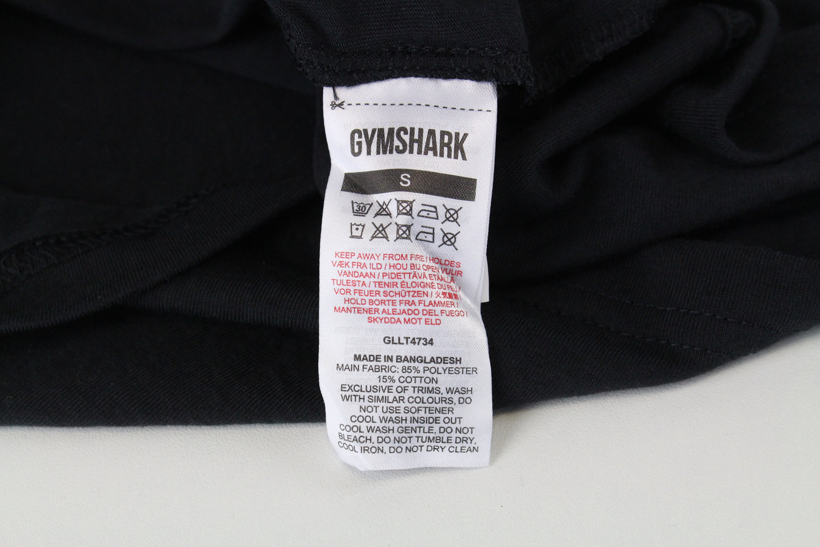 GYMSHARK Women Sport Top S Black Long Sleeve Crew Neck Cotton Blend Stretch