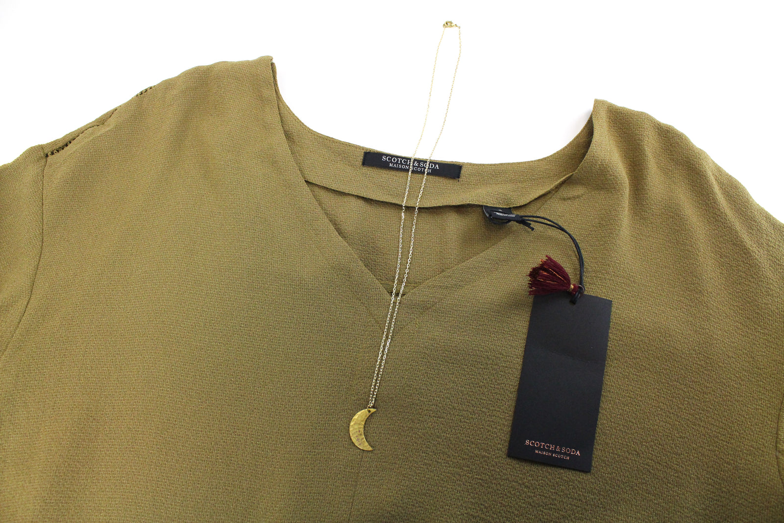 MAISON SCOTCH Women Dress XS Green Short Sleeve V-Neck Stretch Casual Mini