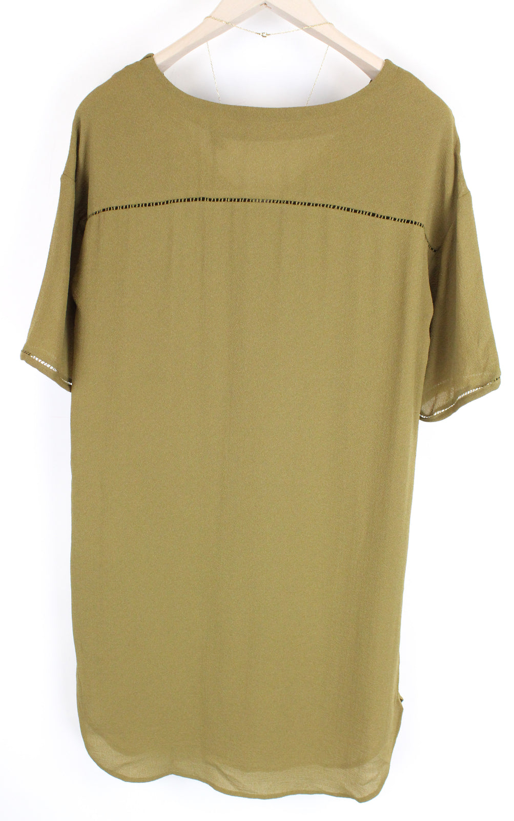 MAISON SCOTCH Women Dress XS Green Short Sleeve V-Neck Stretch Casual Mini