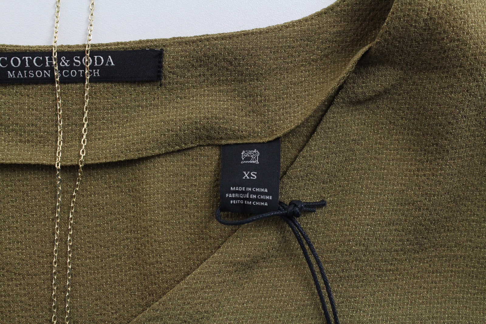 MAISON SCOTCH Women Dress XS Green Short Sleeve V-Neck Stretch Casual Mini