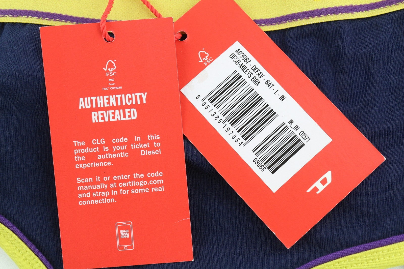 DIESEL Ufsb-Mileys Women Sports Bra L Sleeveless Round Neck Stretch Logo Blue