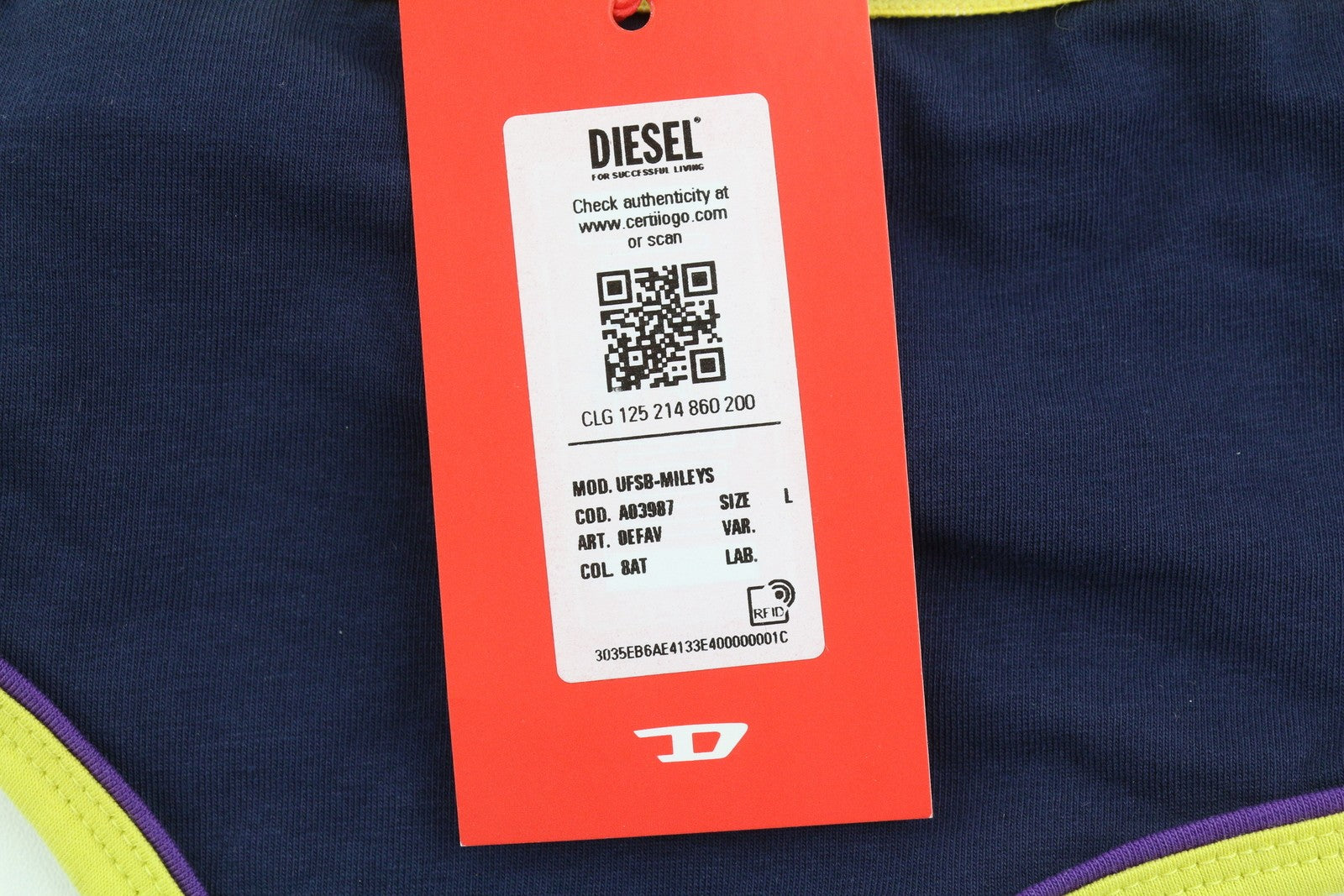 DIESEL Ufsb-Mileys Women Sports Bra L Sleeveless Round Neck Stretch Logo Blue