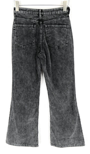 WEEKDAY Ritz Women Trousers 38 Grey Flared Corduroy Cotton 5-Pocket Casual