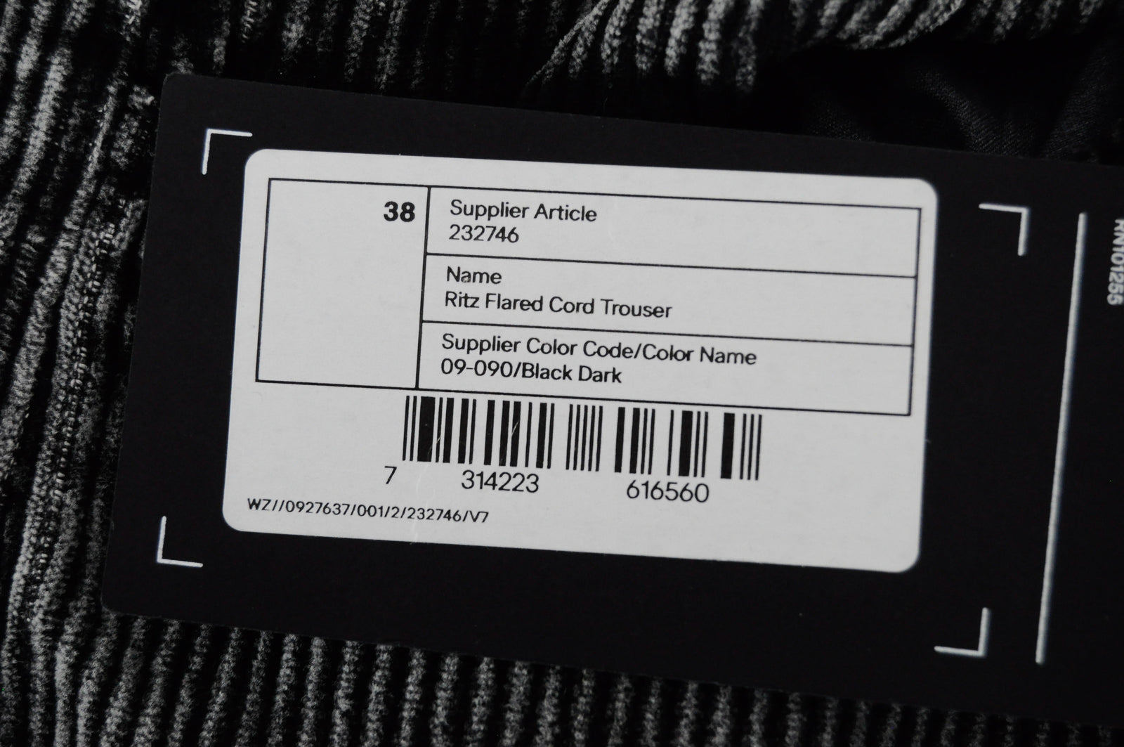 WEEKDAY Ritz Women Trousers 38 Grey Flared Corduroy Cotton 5-Pocket Casual