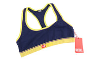 DIESEL Ufsb-Mileys Women Sports Bra L Sleeveless Round Neck Stretch Dark Blue