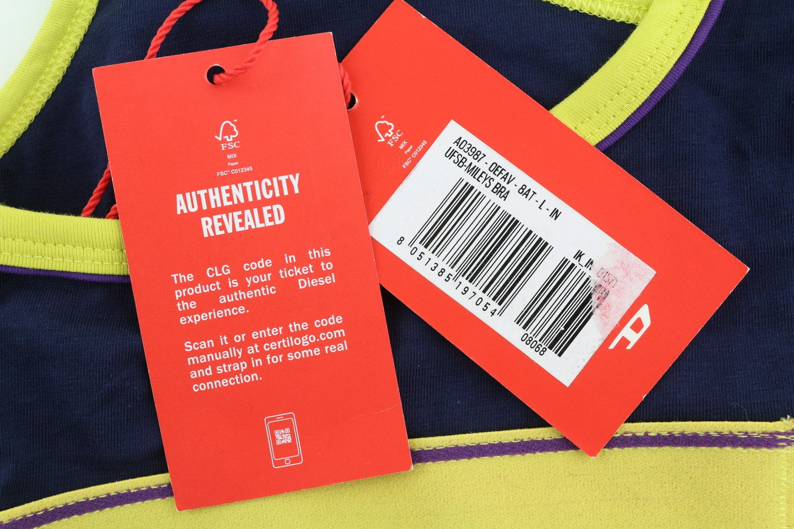 DIESEL Ufsb-Mileys Women Sports Bra L Sleeveless Round Neck Stretch Dark Blue