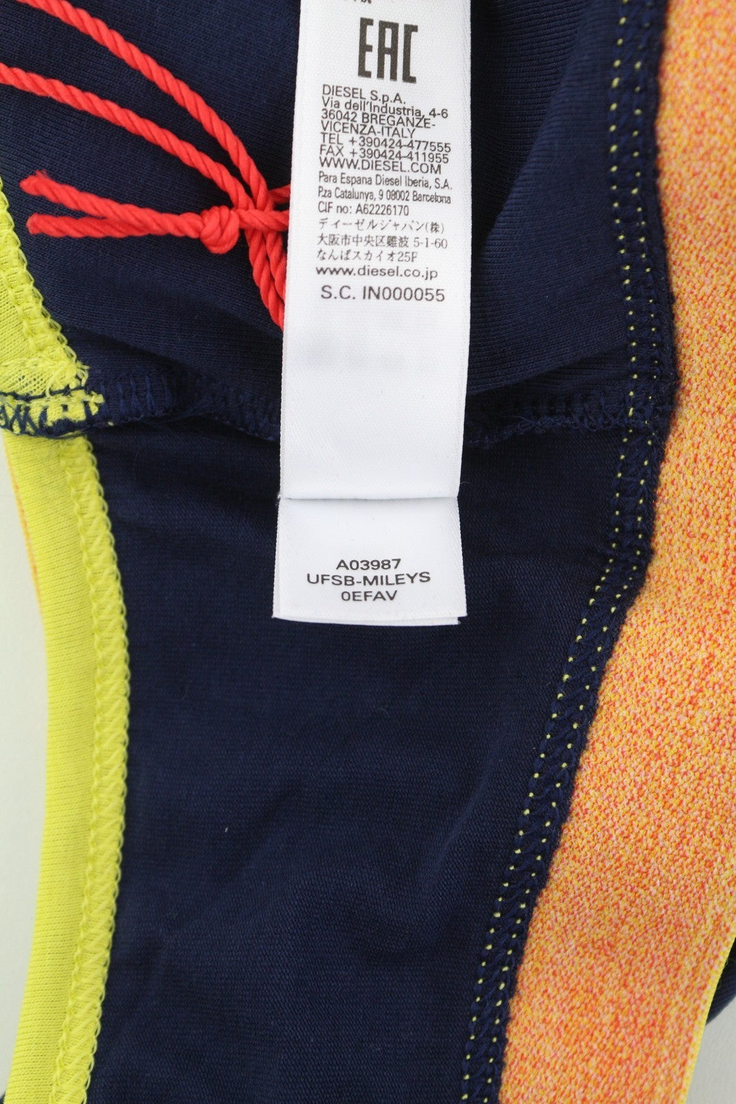 DIESEL Ufsb-Mileys Women Sports Bra L Sleeveless Round Neck Stretch Dark Blue