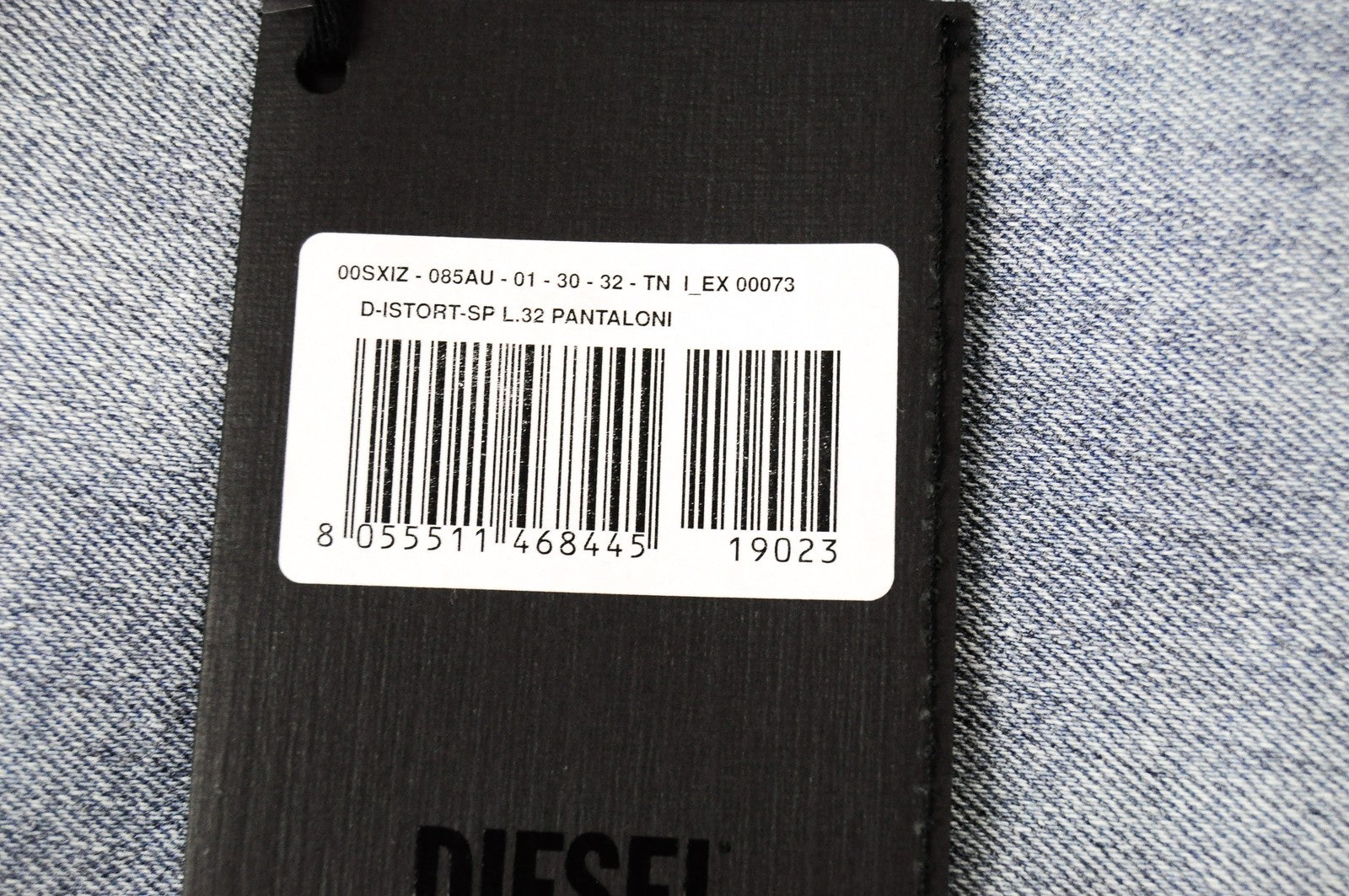 DIESEL D-Istort-SP 085AU vyriški džinsai W30/L32 mėlyni, itin aptempti, medvilniniai, skalbinių spalvos 