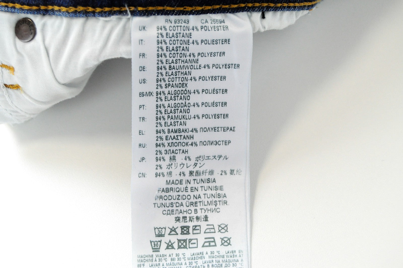 DIESEL D-Istort-SP 085AU Men Jeans W30/L32 Super Skinny Blue Cotton Washed Fit