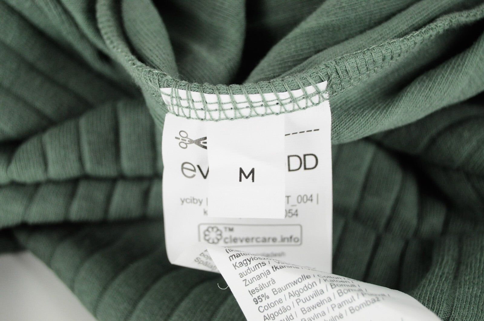 EVENS &amp; ODD moteriškas kombinezonas M žalias trumpomis rankovėmis briaunotas medvilninis su diržu tamprus 