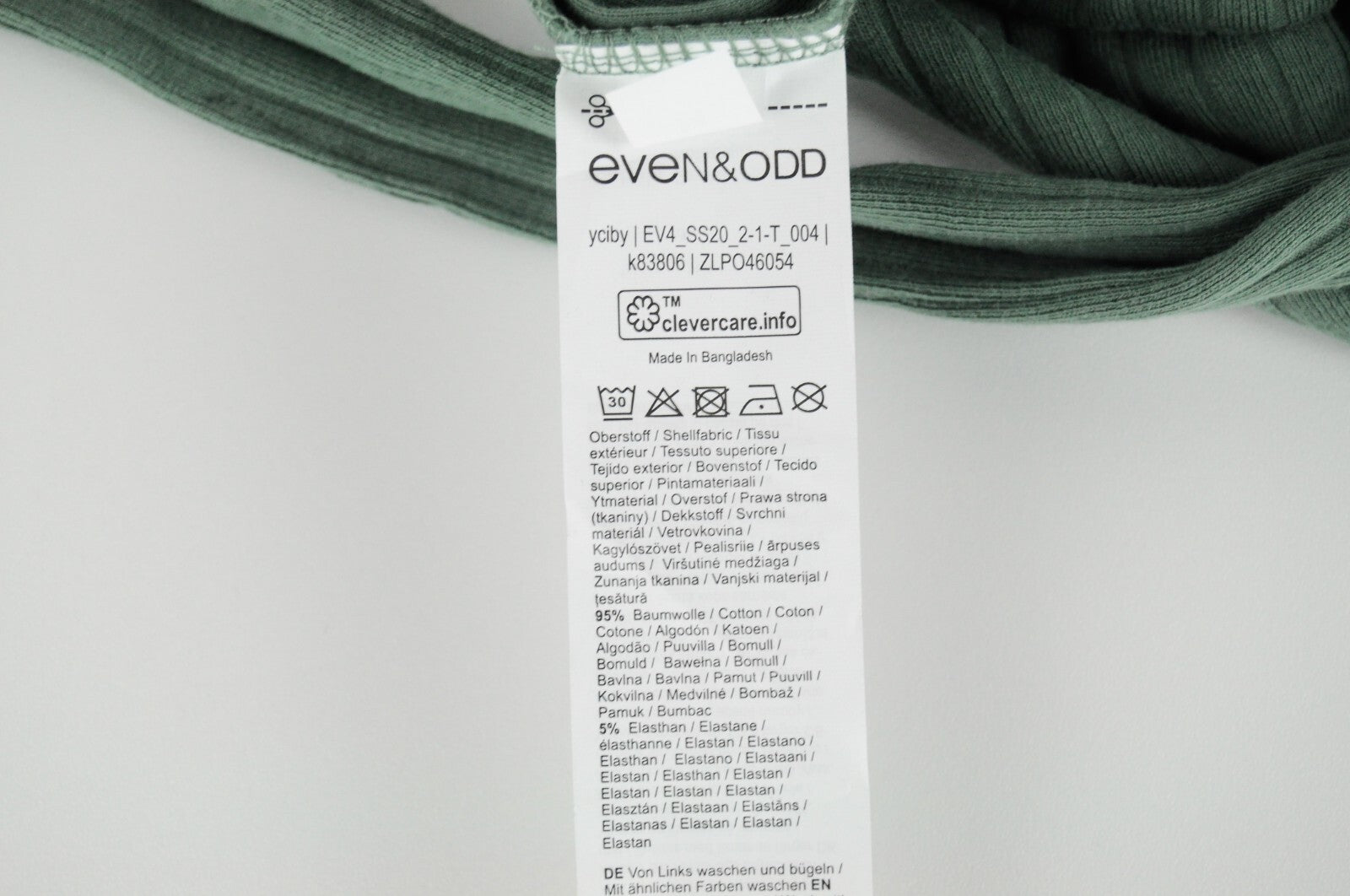 EVENS &amp; ODD moteriškas kombinezonas M žalias trumpomis rankovėmis briaunotas medvilninis su diržu tamprus 