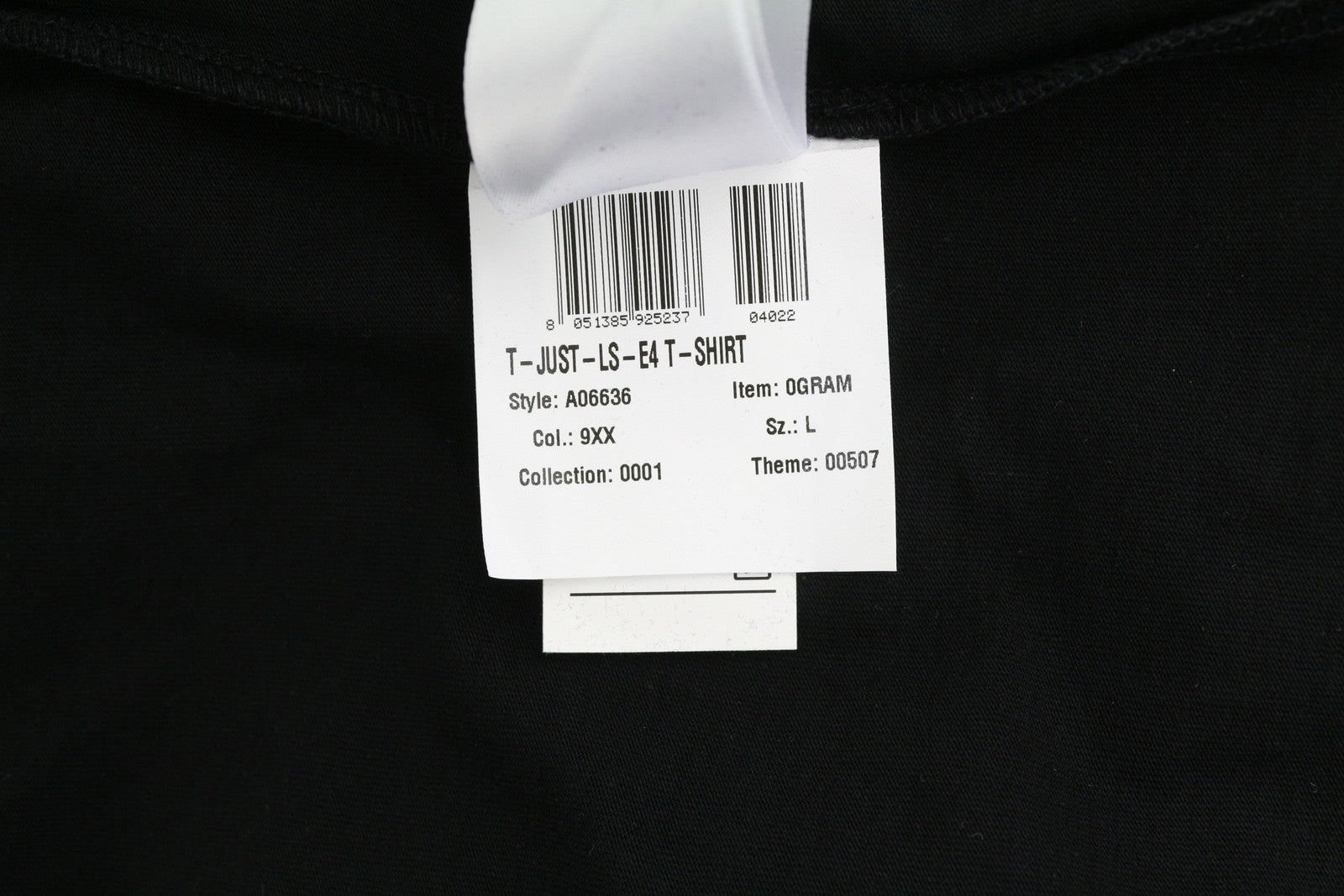 DIESEL T-Just-LS-E4 vyriški marškinėliai L, juodi, ilgomis rankovėmis, apvalia apykakle, trikotažiniai, RRP 80 € 