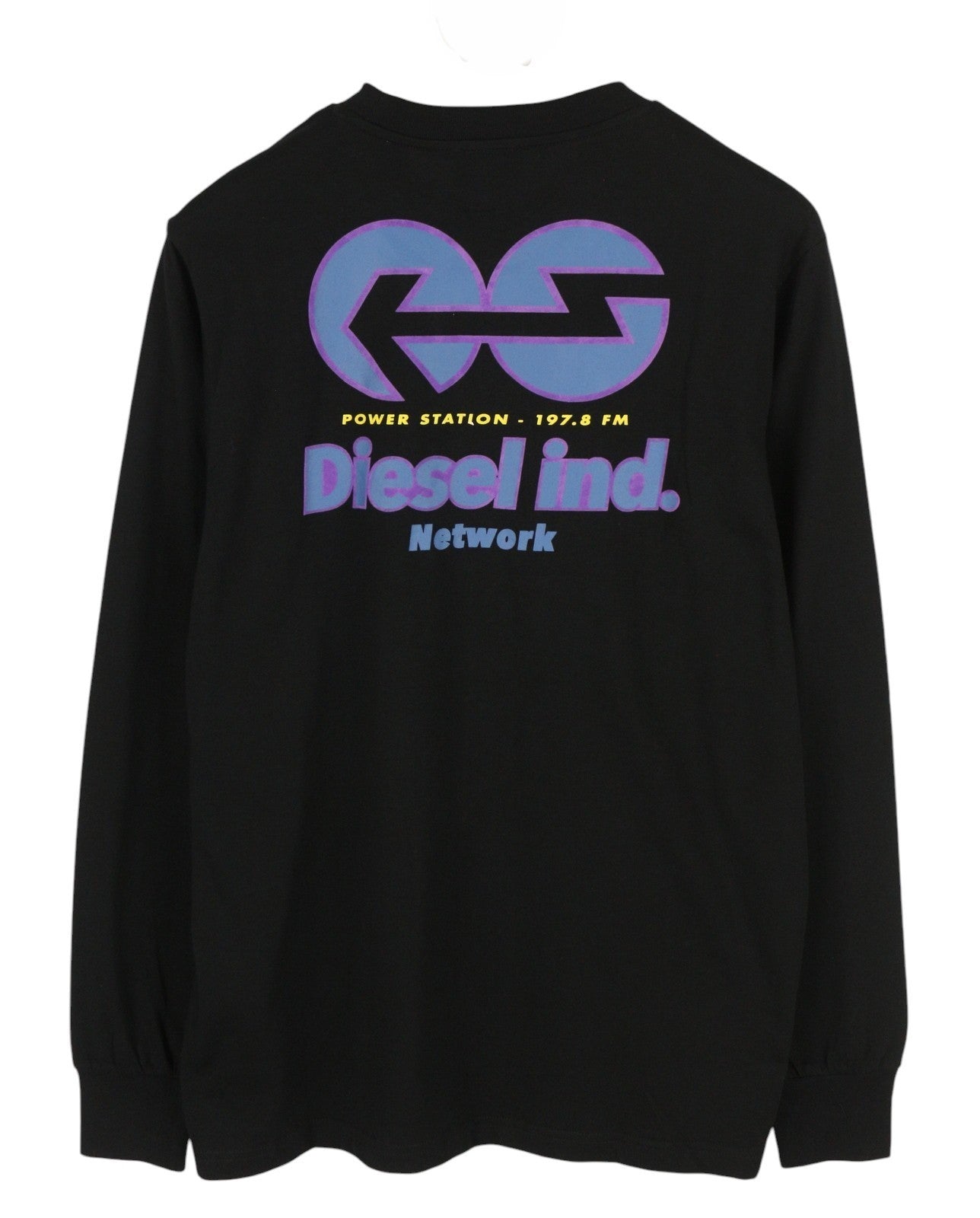 DIESEL T-Just-LS-E4 vyriški marškinėliai L, juodi, ilgomis rankovėmis, apvalia apykakle, trikotažiniai, RRP 80 € 