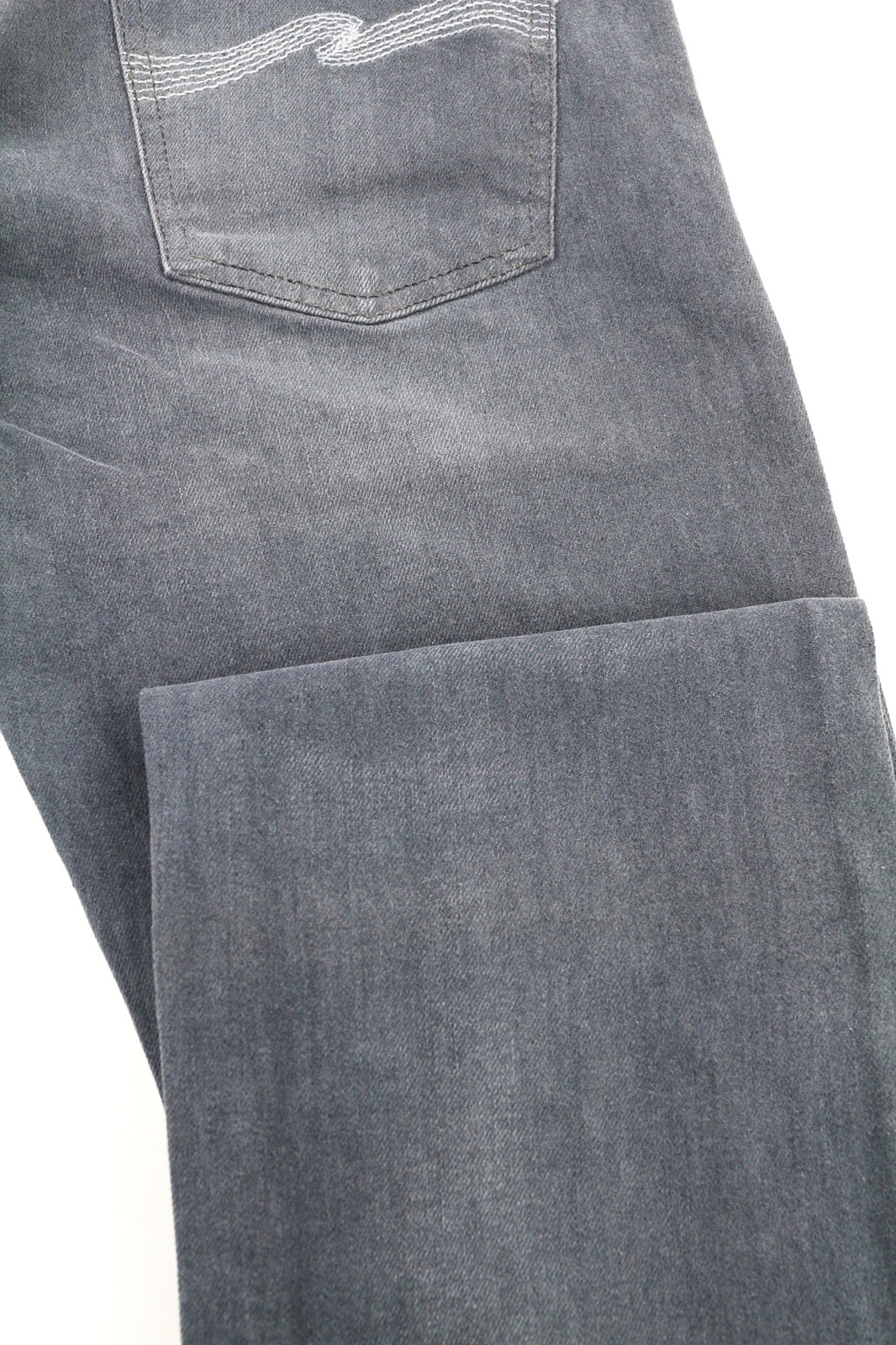 NUDIE JEANS Thin Finn Men Jeans W32/L32 Slim Grey Cotton Elastane Washed Casual