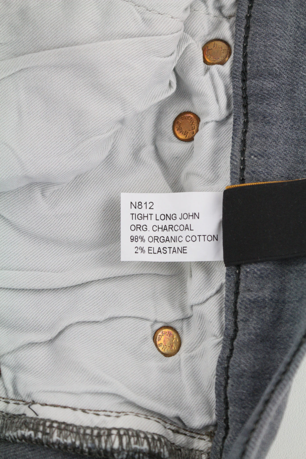 NUDIE JEANS Tight Long John Men Jeans W31/L34 Organic Charcoal Washed Slim Denim