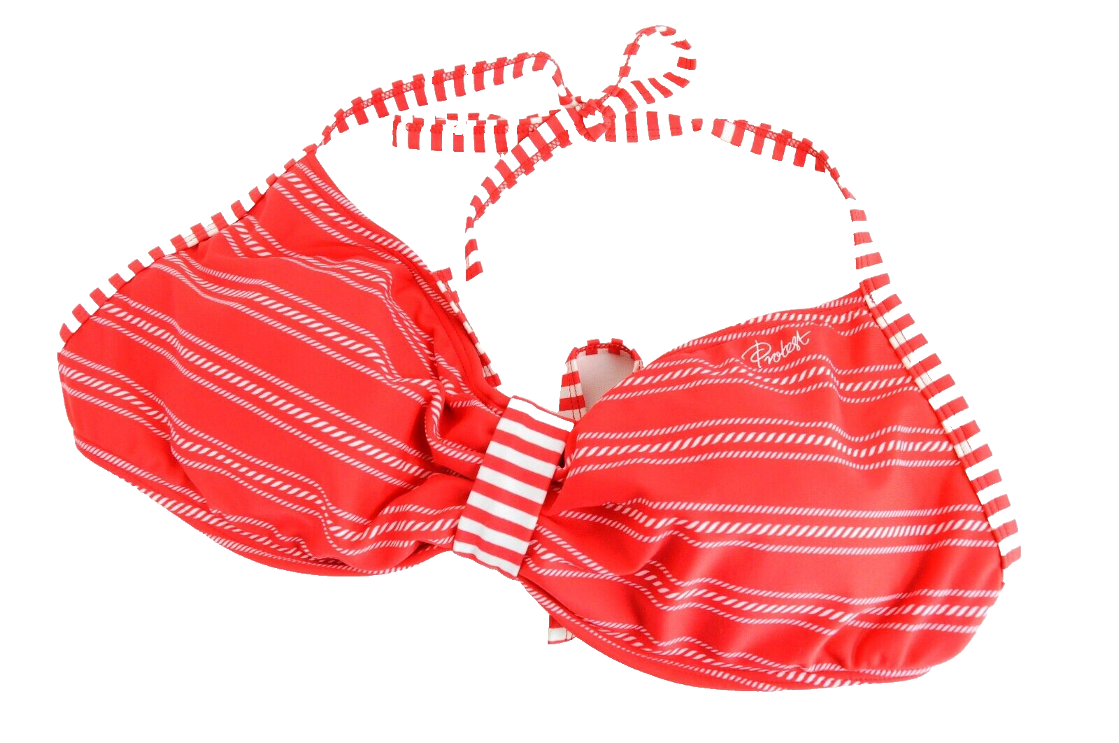 PROTEST Leone Women Swimsuit UK14D Red Striped Stretch Bikini Two Piece Set