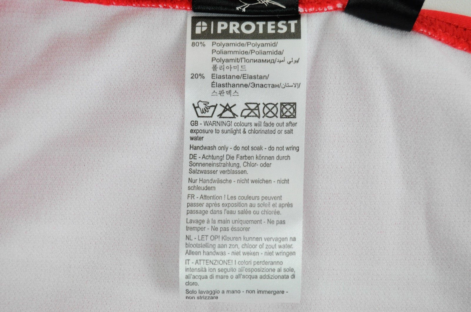 PROTEST Leone Women Swimsuit UK14D Red Striped Stretch Bikini Two Piece Set