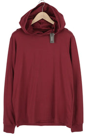 DIESEL Umlt-Jimmies vyriški marškinėliai L dydžio su gobtuvu ilgomis rankovėmis, bordo spalvos, trikotažiniai 