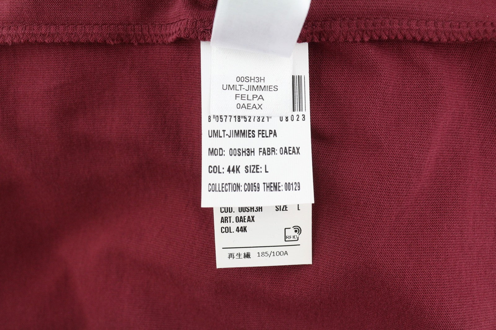 DIESEL Umlt-Jimmies vyriški marškinėliai L dydžio su gobtuvu ilgomis rankovėmis, bordo spalvos, trikotažiniai 