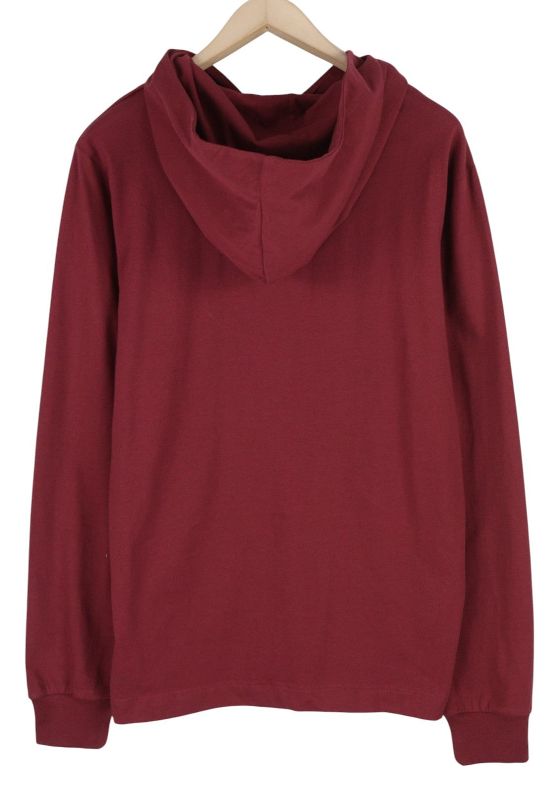 DIESEL Umlt-Jimmies vyriški marškinėliai su gobtuvu ilgomis rankovėmis, bordo spalvos, su logotipu, L dydžio 