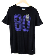 SCOTCH &amp; SODA Scandic Sport vyriški marškinėliai ~M tamsiai mėlyni trumpomis rankovėmis su logotipu ir laisvalaikio stiliaus 