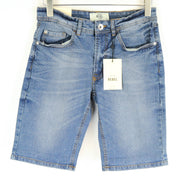 REDEFINED REBEL Men Shorts S Blue Washed Denim Cotton Stretch 5-Pocket Style