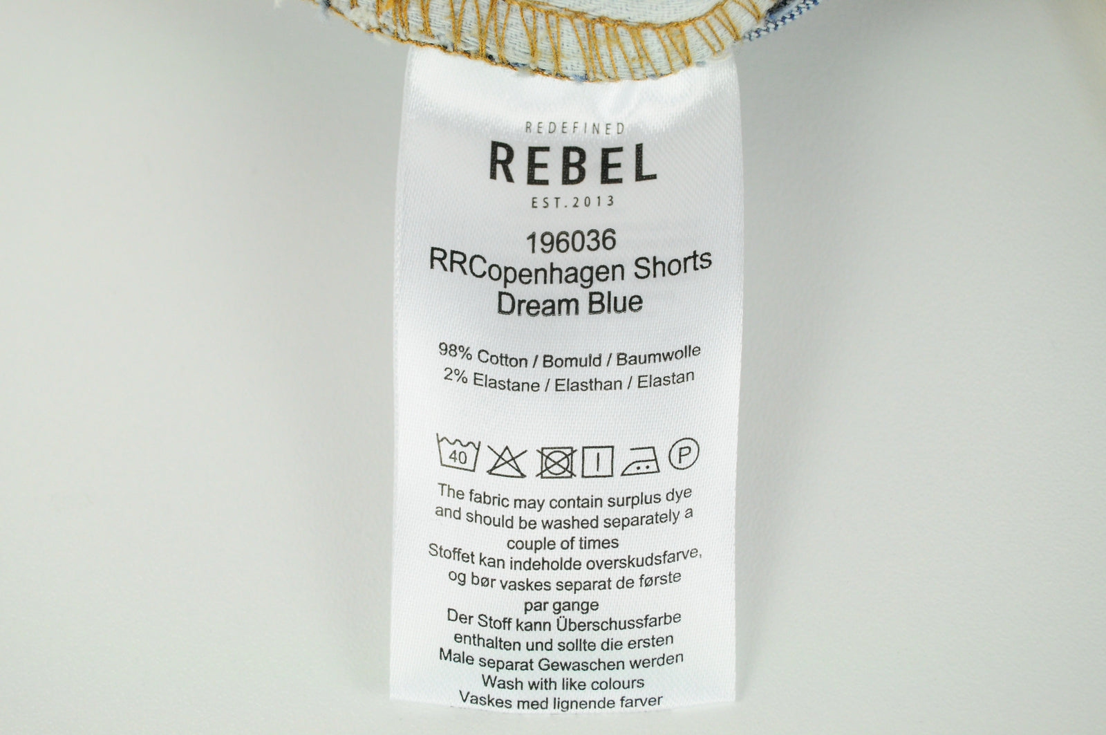 REDEFINED REBEL Men Shorts S Blue Washed Denim Cotton Stretch 5-Pocket Style