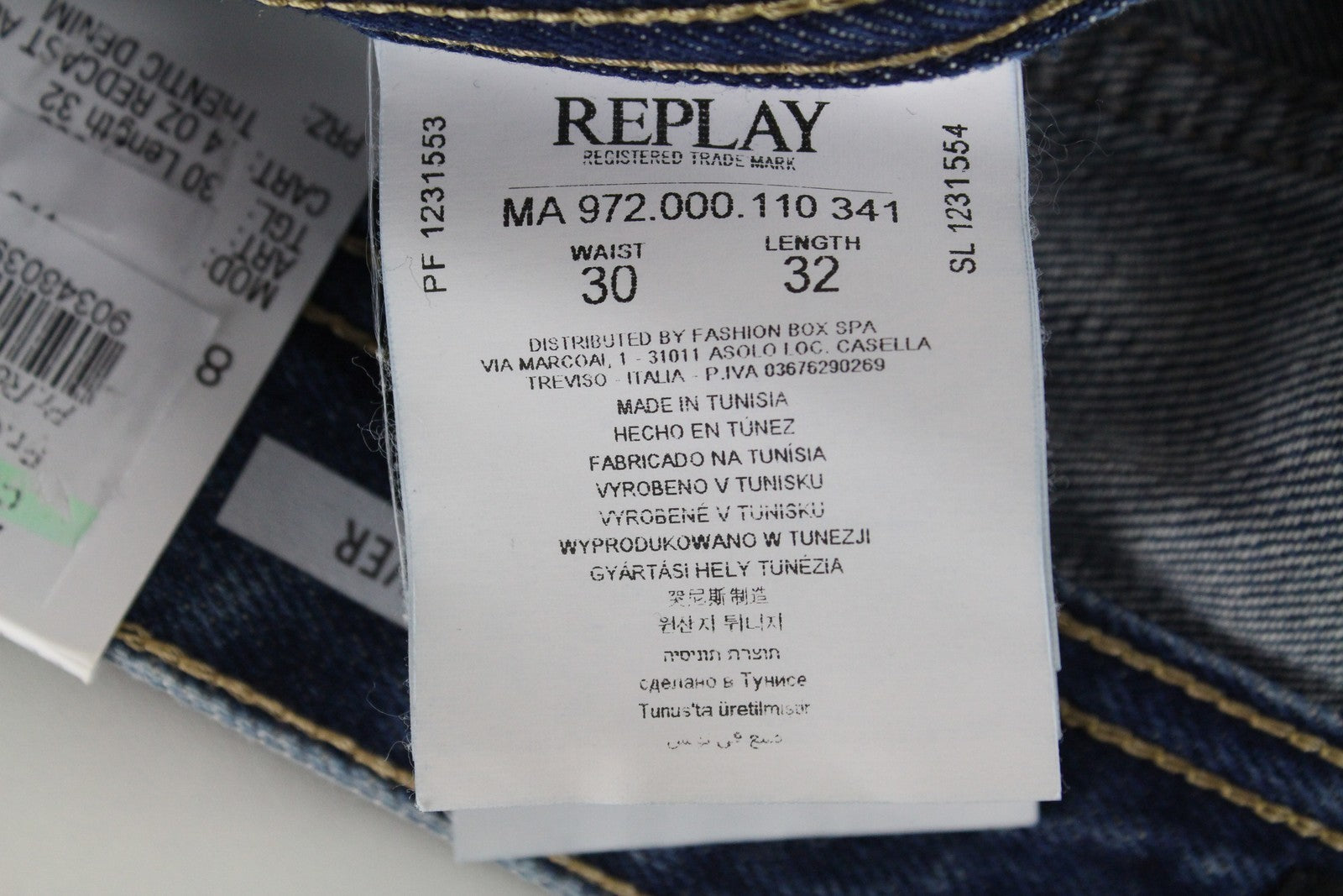 REPLAY Grover vyriški džinsai W30/L32 tiesaus kirpimo, grynos medvilnės, mėlyni, laisvalaikio stiliaus, skalbti, džinsinis audinys 