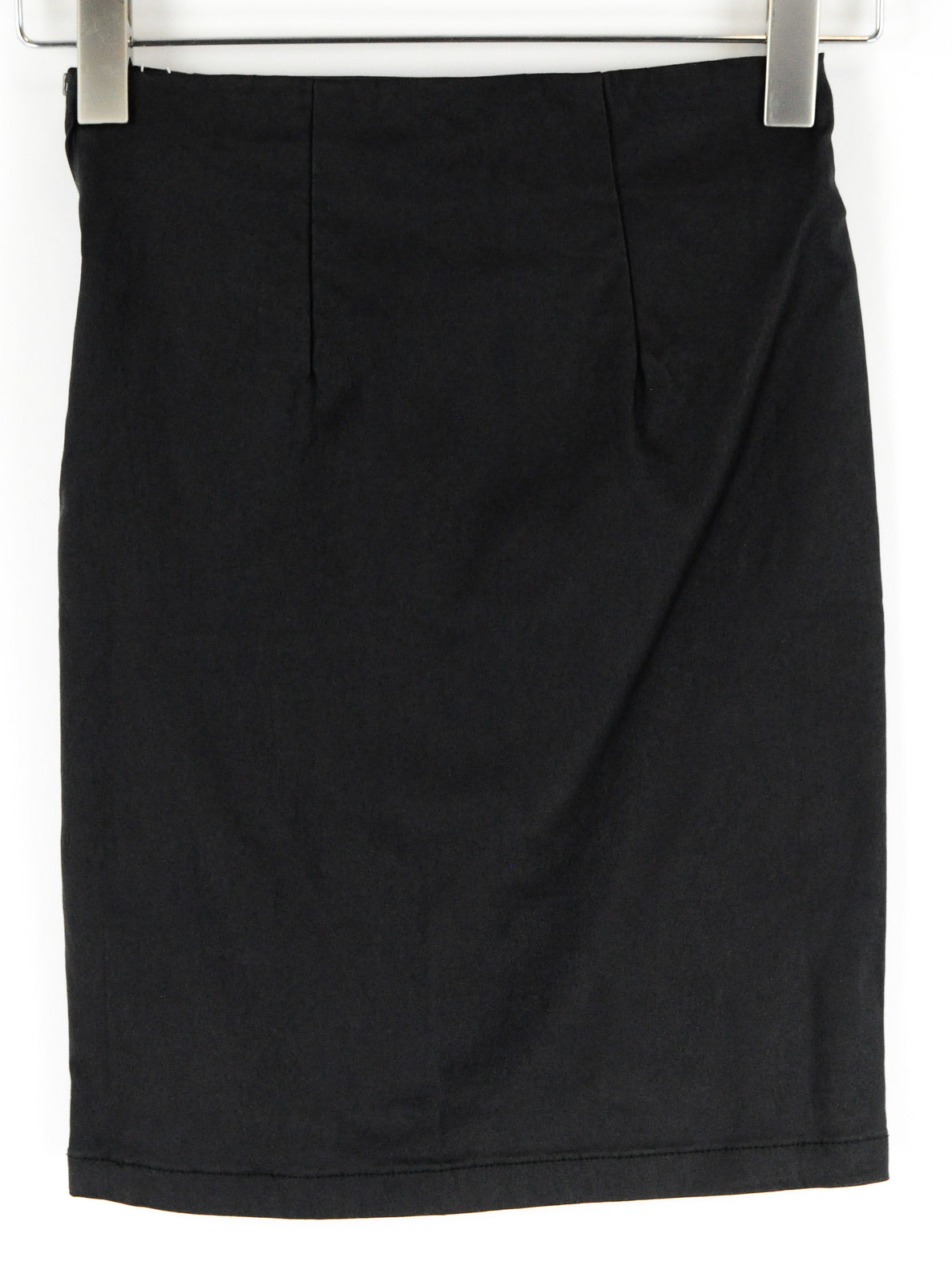 VILA Viines Commit Women Skirt XS Black Coated Zipped Short Stretch Fitted
