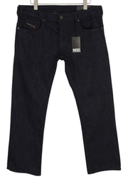 DIESEL Zatiny RB060 vyriški džinsai W36/L32, laisvo kirpimo, su sagomis, tamsiai mėlyni, džinsinio audinio. 