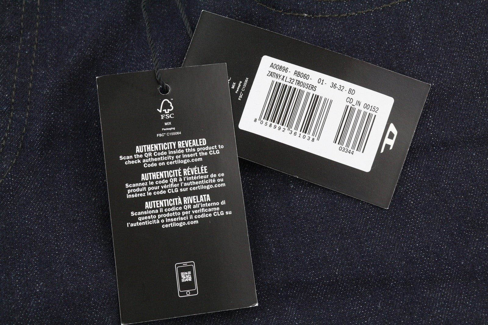 DIESEL Zatiny RB060 vyriški džinsai W36/L32, laisvo kirpimo, su sagomis, tamsiai mėlyni, džinsinio audinio. 