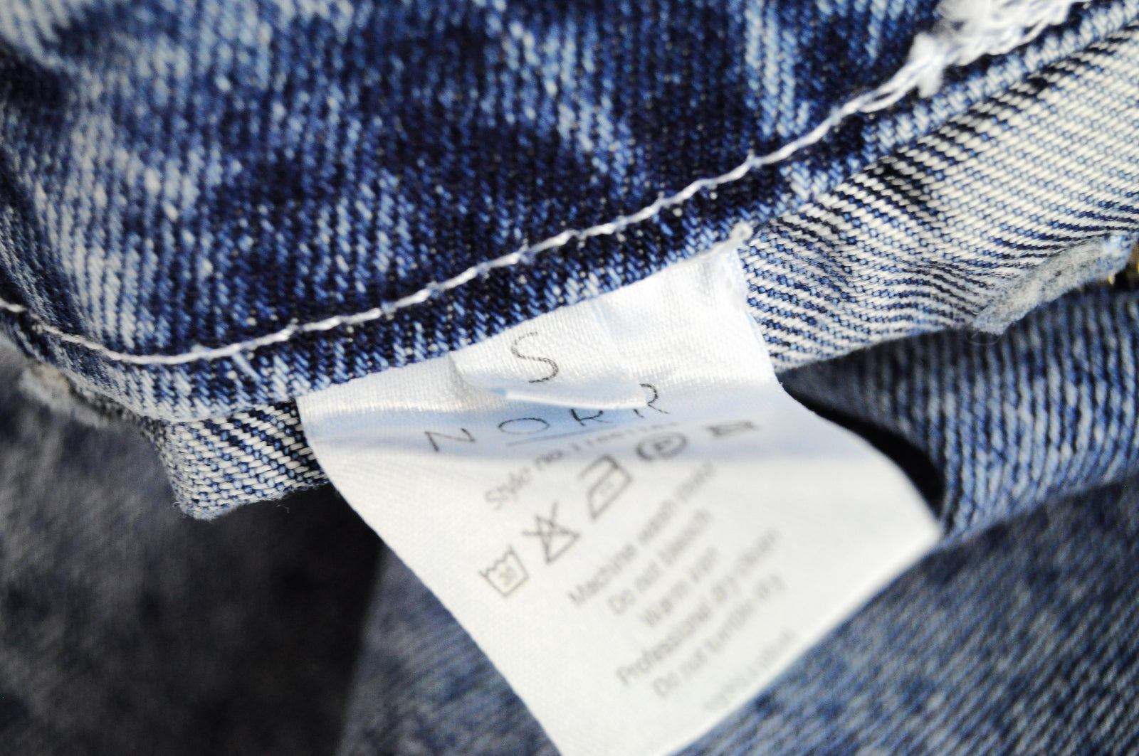 NORR Women Skirt S Blue Washed Denim Slit Over Knee Pure Cotton Casual Style