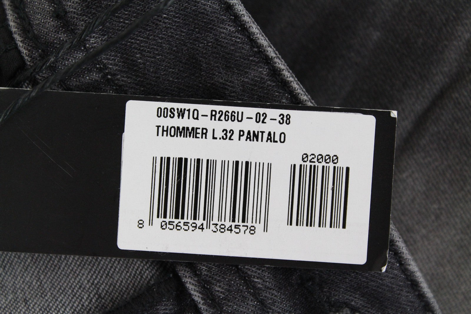 DIESEL Thommer R266U vyriški džinsai W38/L32 Slim Skinny Fit medvilniniai pilki skalbto džinso audiniai 