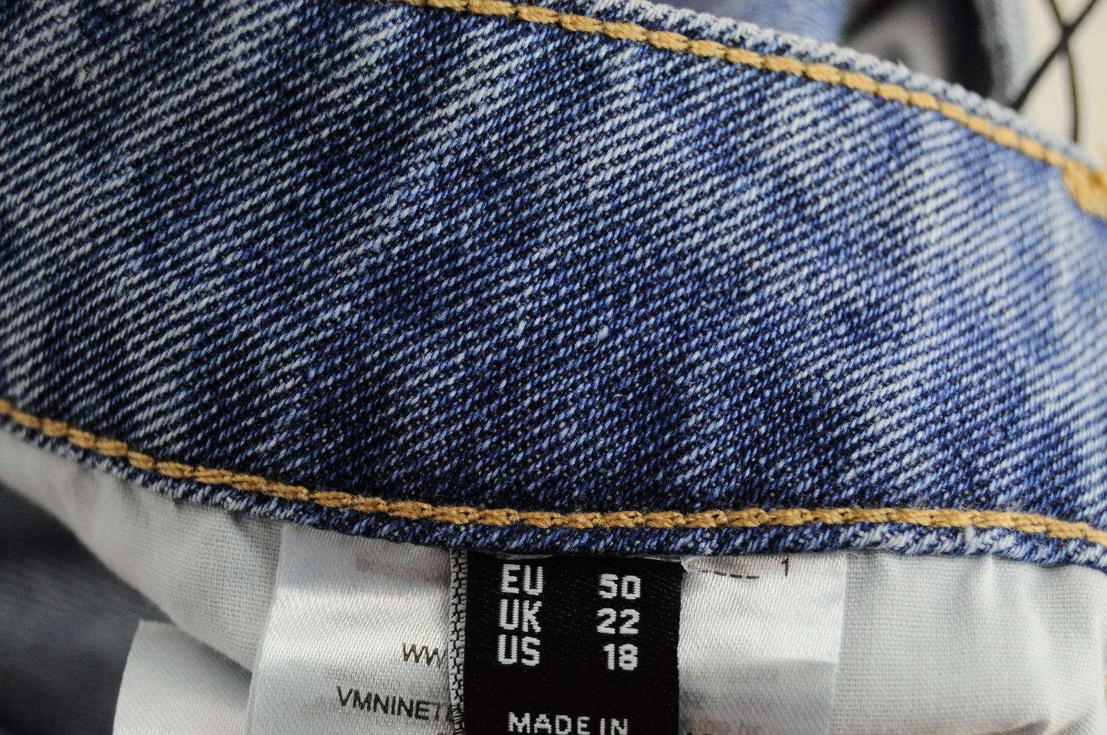 VERO MODA moteriški šortai, UK22, mėlyni džinsiniai, grynos medvilnės, nėriniai, 5 kišenės, laisvalaikio stiliaus.