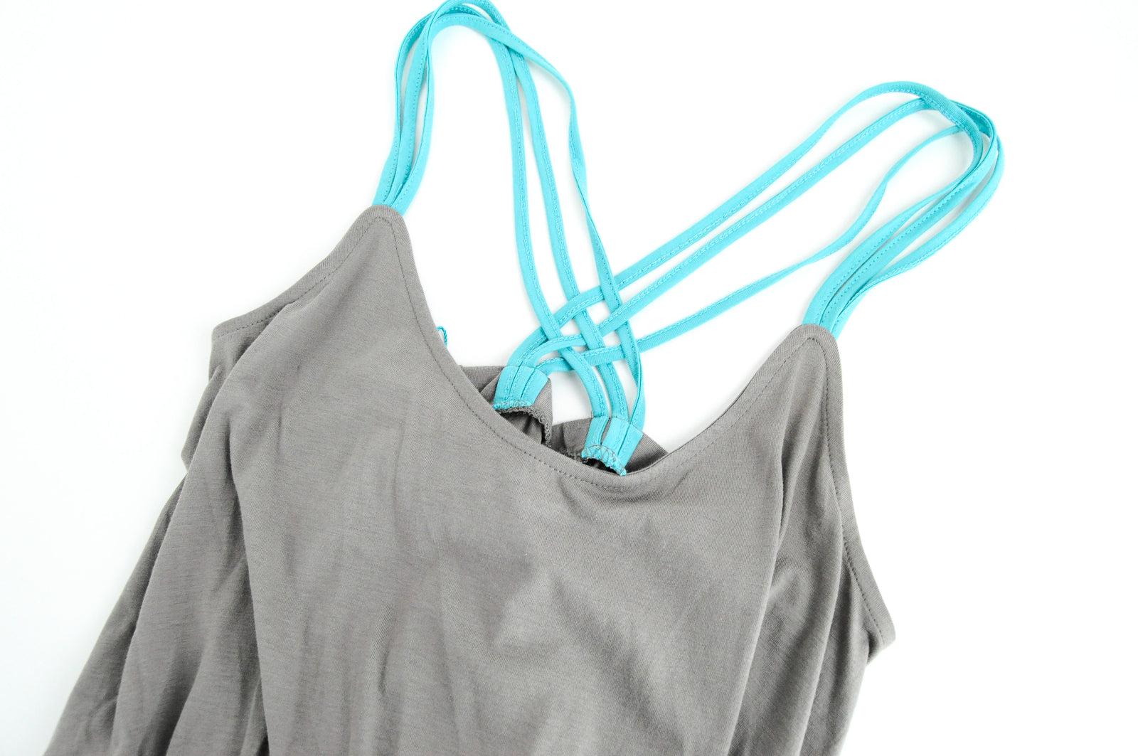 EVEN & ODD Women Dress XL Grey Lightweight Cross Strap Short Cotton Summer Fit