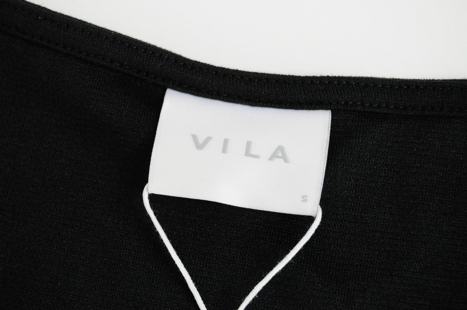 VILA Vitinny Women Dress S Black Petite V-Neck Long Sleeve Doll Detail Stretch