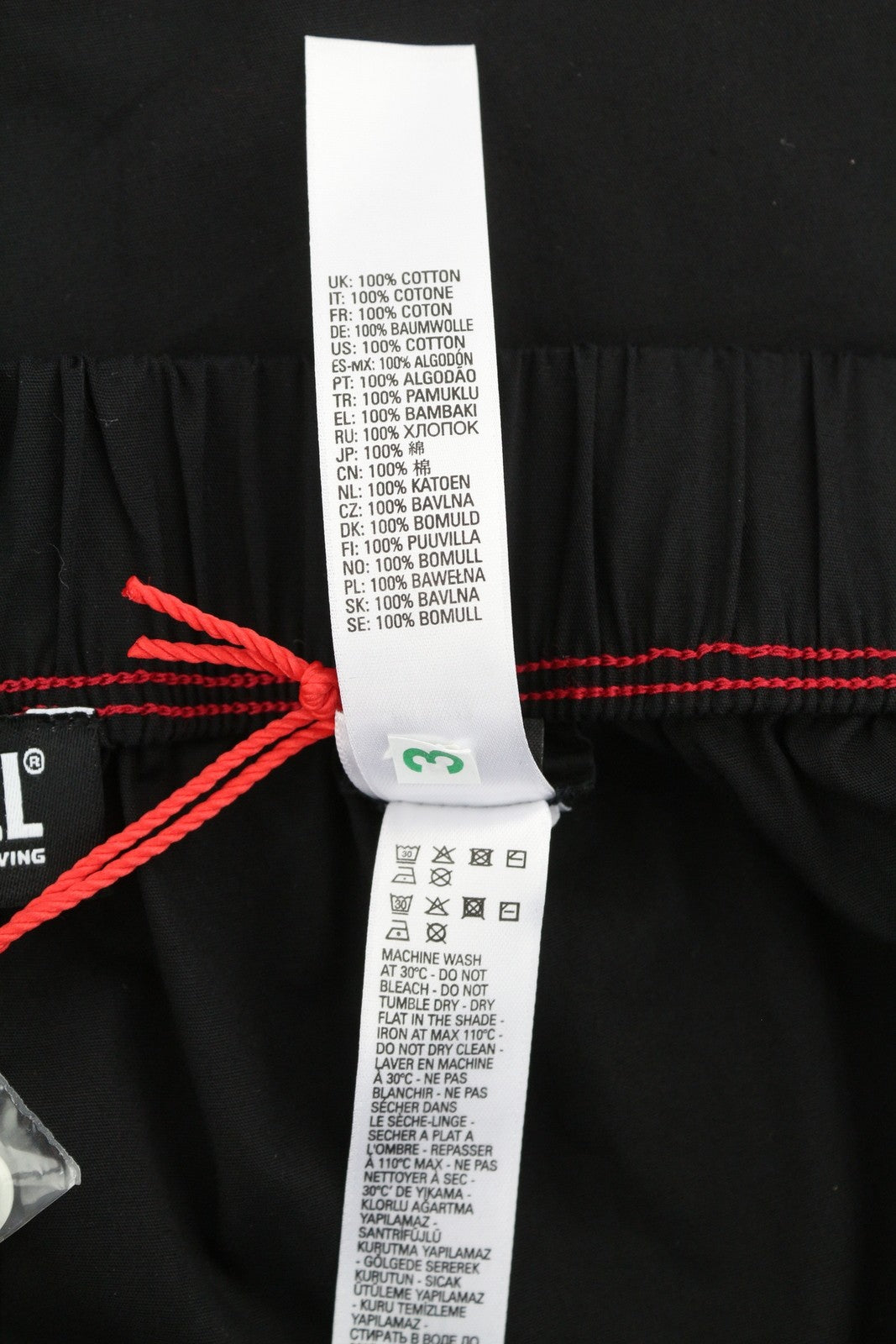 DIESEL Uubx-Stark vyriški apatiniai, 2XL dydžio, su elastingu juosmeniu, logotipu, juodi visiems metų laikams. 