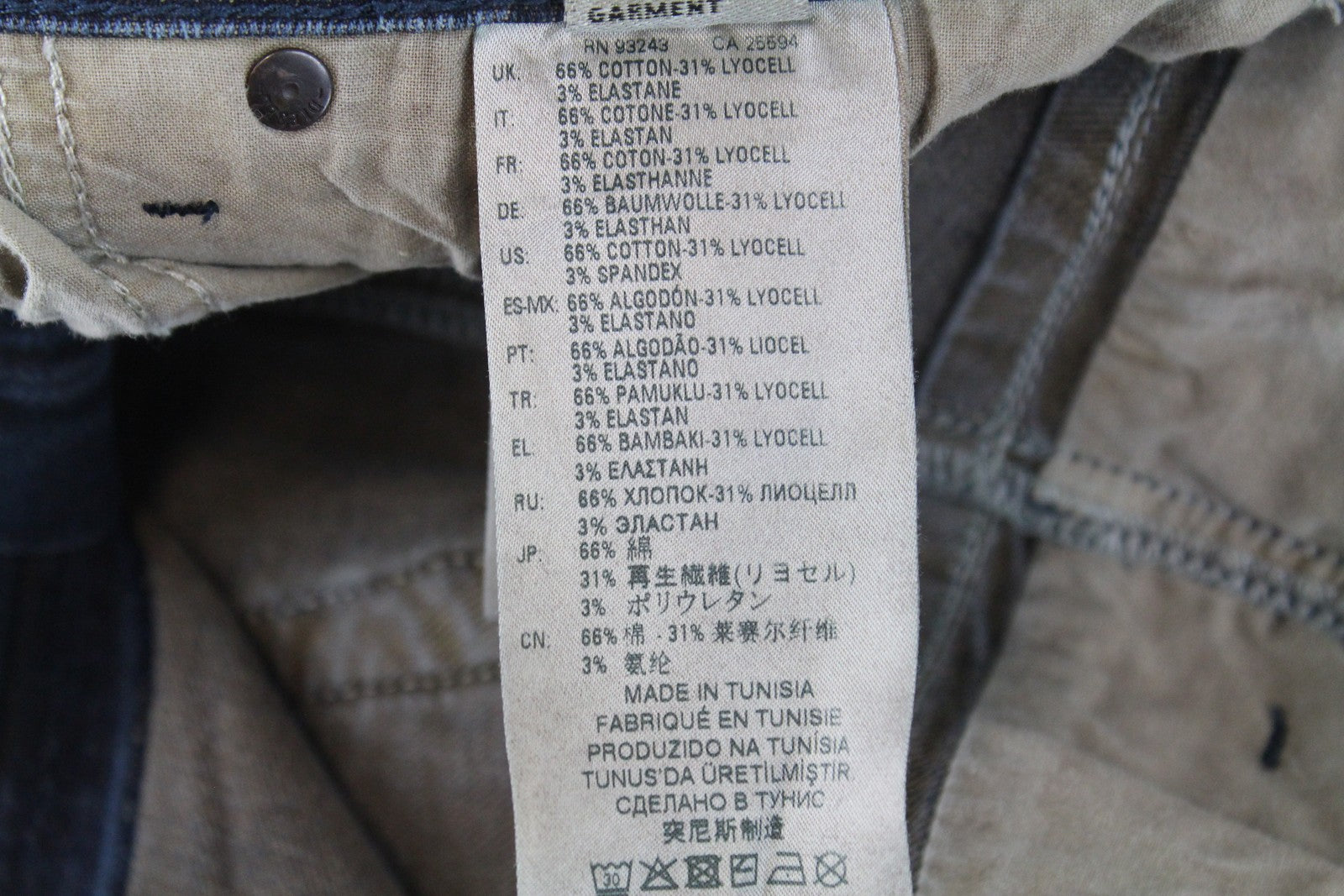 DIESEL Krayver R48XU vyriški džinsai W31/L32 Slim Carrot Fit sendintos medvilnės mėlynos spalvos džinsinis audinys 