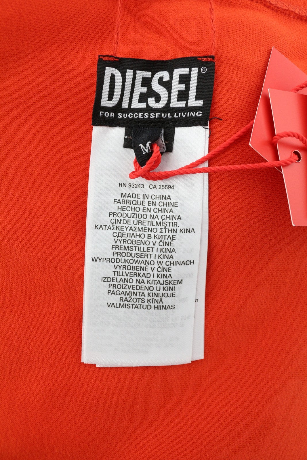 DIESEL S-Mast-Rev vyriškas džemperis M, oranžinis, megztinis su apvalia kaklu, pūkuotas, RRP195