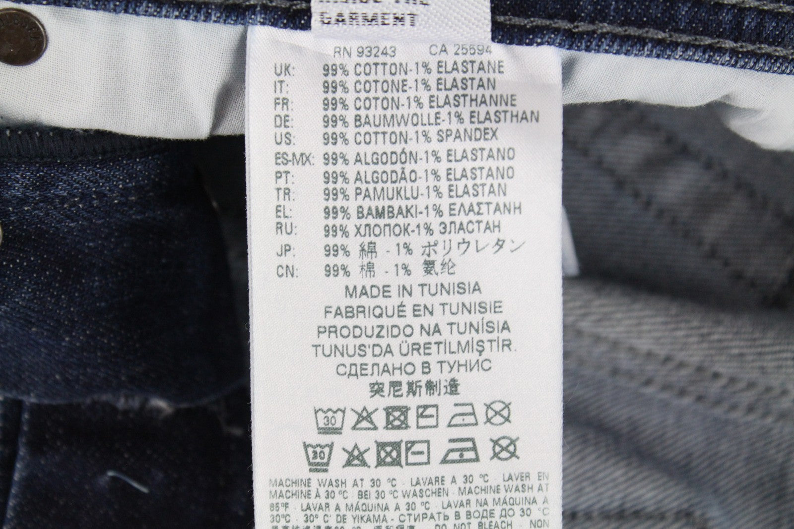 DIESEL Tepphar R39M0 Men Jeans W30/L32 Blue Slim Carrot Fit Cotton Stretch Wash