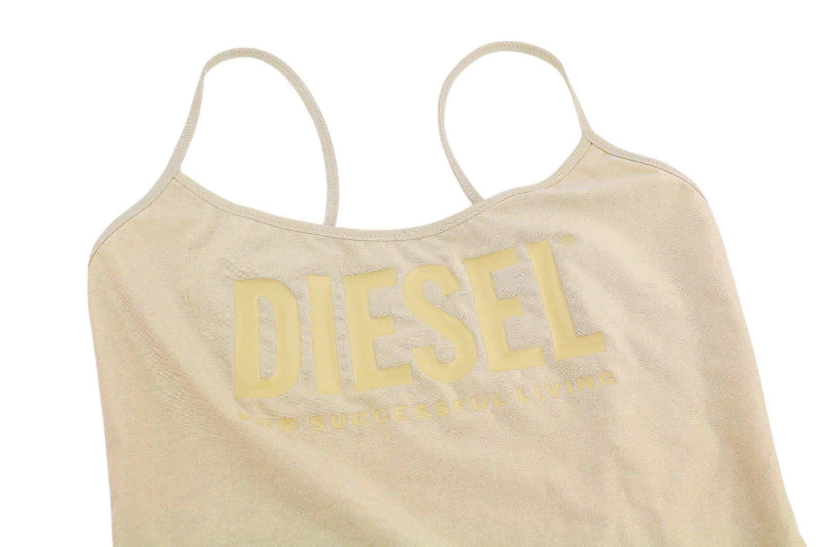DIESEL Bfsw-Gretel moteriškas maudymosi kostiumėlis XS, vientisas, RRP 110 €, tamprus, blizgučiais gelsvas 